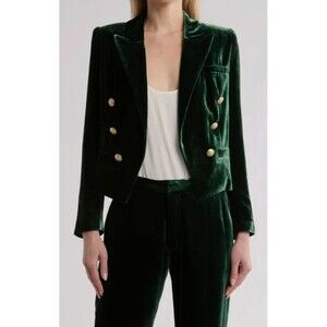 L'AGENCE Brook Double Breasted Velvet Blazer Jacket Size 4